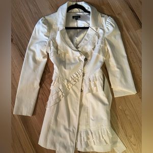 Bebe ruffle trench coat